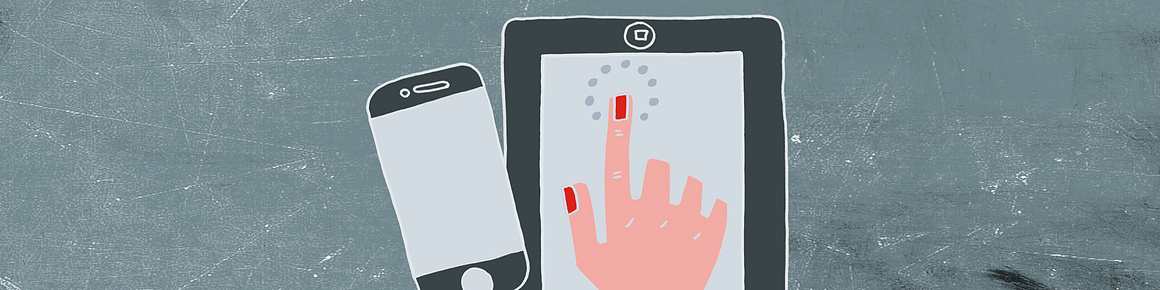 Illustration zum Thema Smartphone und Tablets
