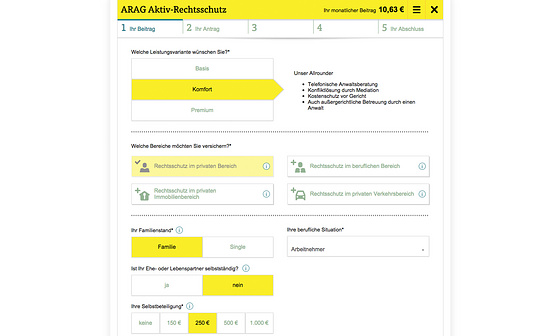 Website-Relaunch ARAG Aktiv Rechtsschutz